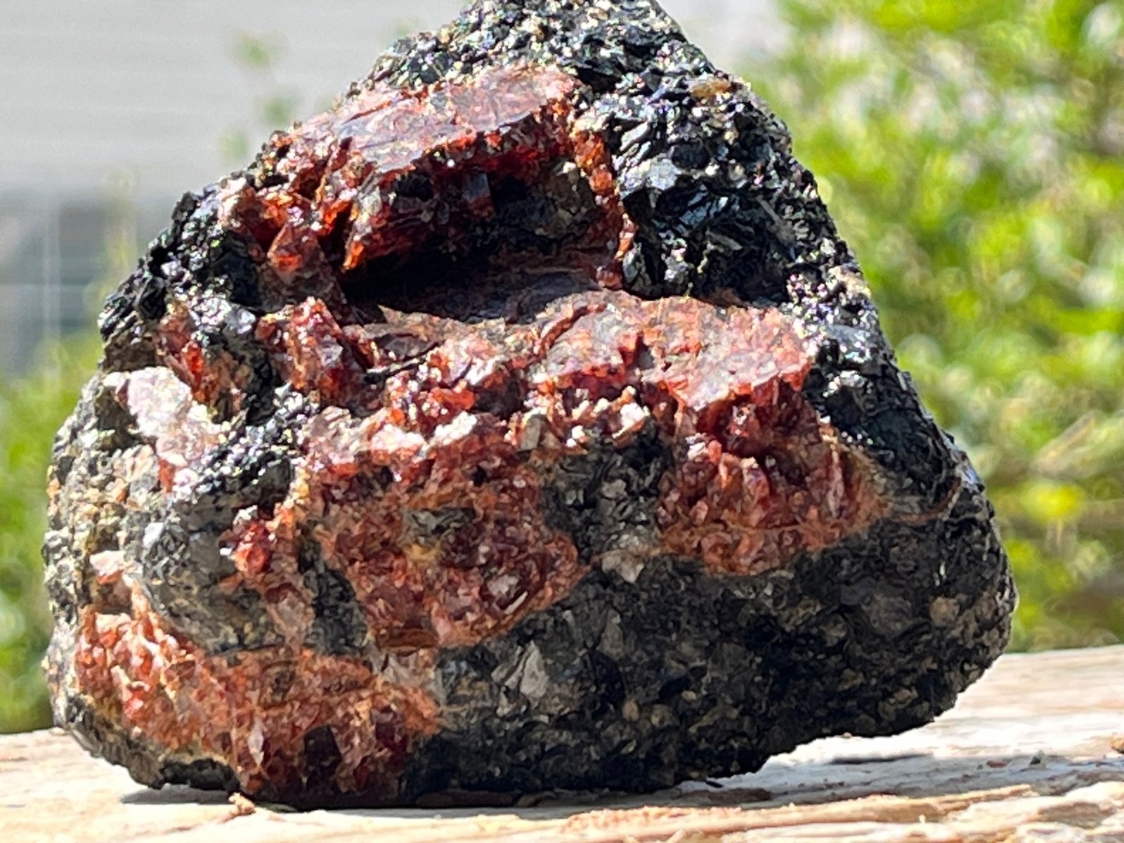 Mineral Garnet on Matrix 1.0lb self mined at Barton Garnet Mine, NY