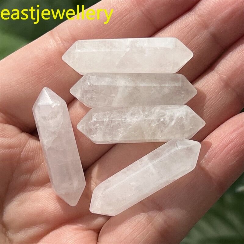 Wholesale natural clear quart obelisk quartz crystal wand double point 105pcs