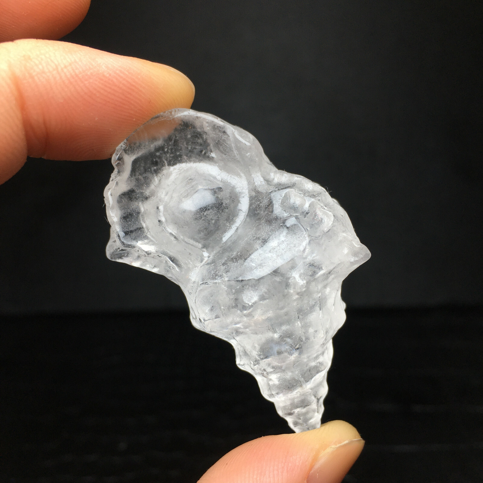 Natural Crystal Specimen.Quartz . Hand-carved. Exquisite Sea Snail. Healing 1PC
