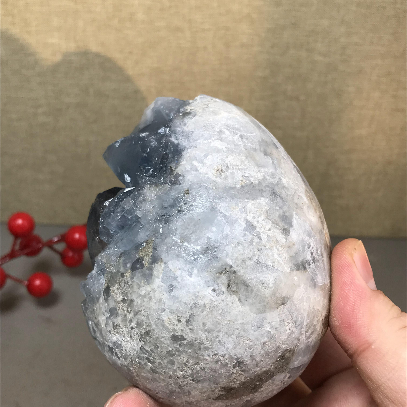 1.08kg Natural Raw Blue Celestite Crystal Quartz Cluster Geode Specimen A4512
