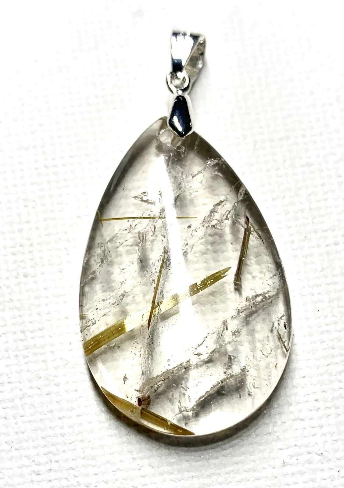 Natural Clear Rutile Crystal Charm