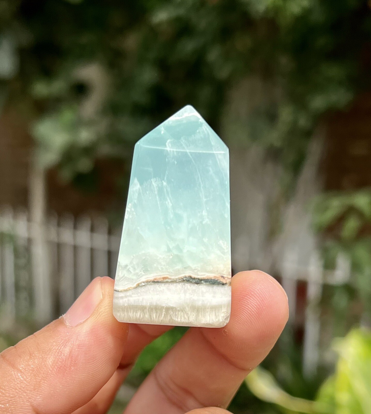 63 Gram Rare Mini Caribbean Blue Calcite healing crystal polished Tower