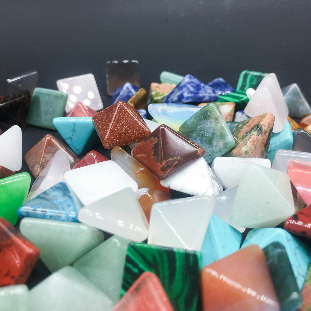 7PCS Chakra Pyramid Set Crystal Healing Natural Spirituality Meditation Stones
