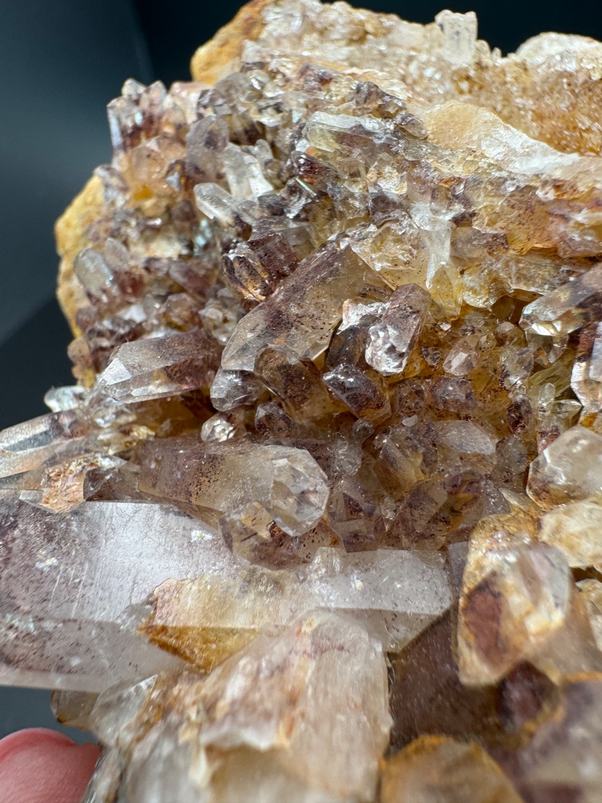 6788 Sunset Phantom Quartz Cluster with Nice Hematite Inclusions India 125g