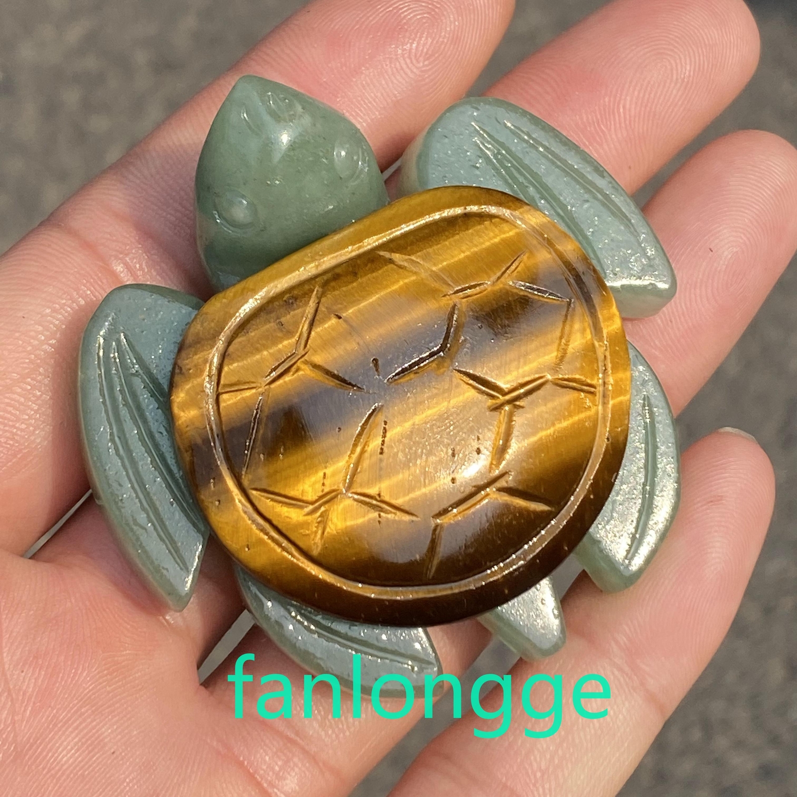 Natural Aventurine Tiger’s eye Sea Turtle Quartz Crystal Skull Carved Reiki 1pc
