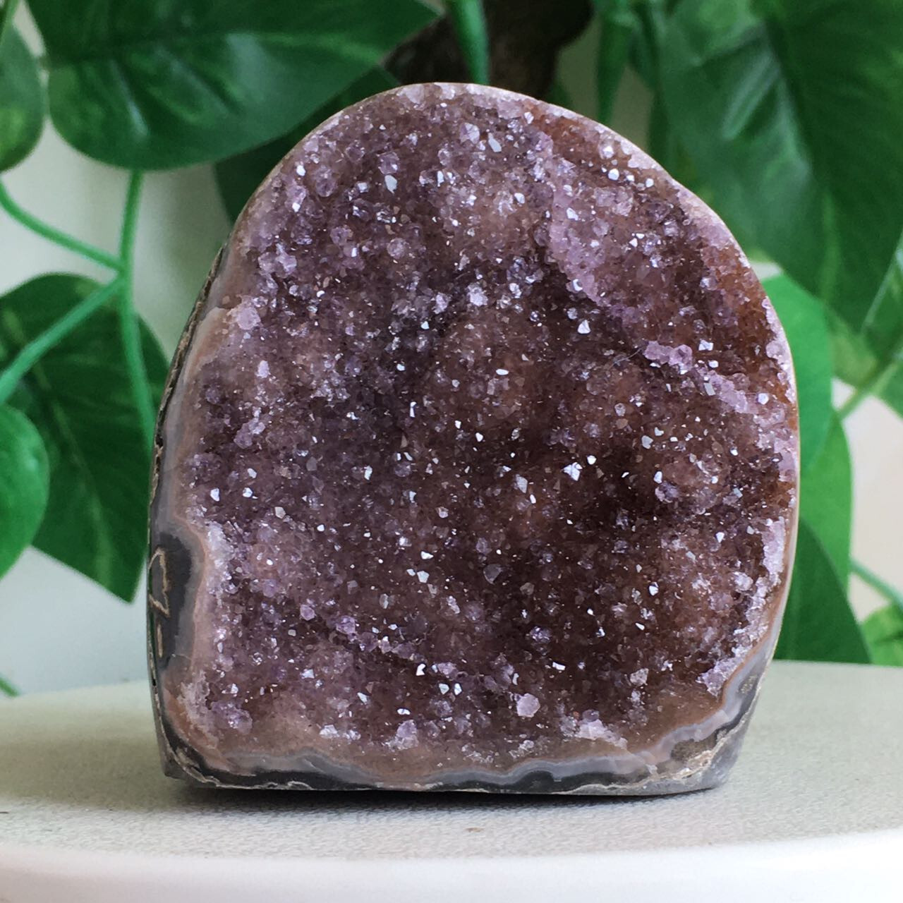 227g Sugar Druzy Amethyst Stone Cutbase Freeform Quartz Crystal Mineral Specimen