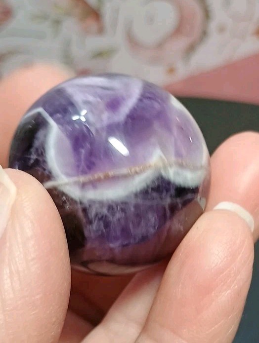 Chevron Amethyst Spheres 3 pieces