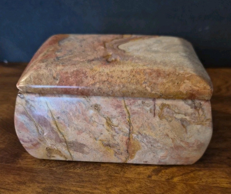 Denton Mine Fluorite Rectangular Carved Box 1.2 pounds Multi Colored Fluorite