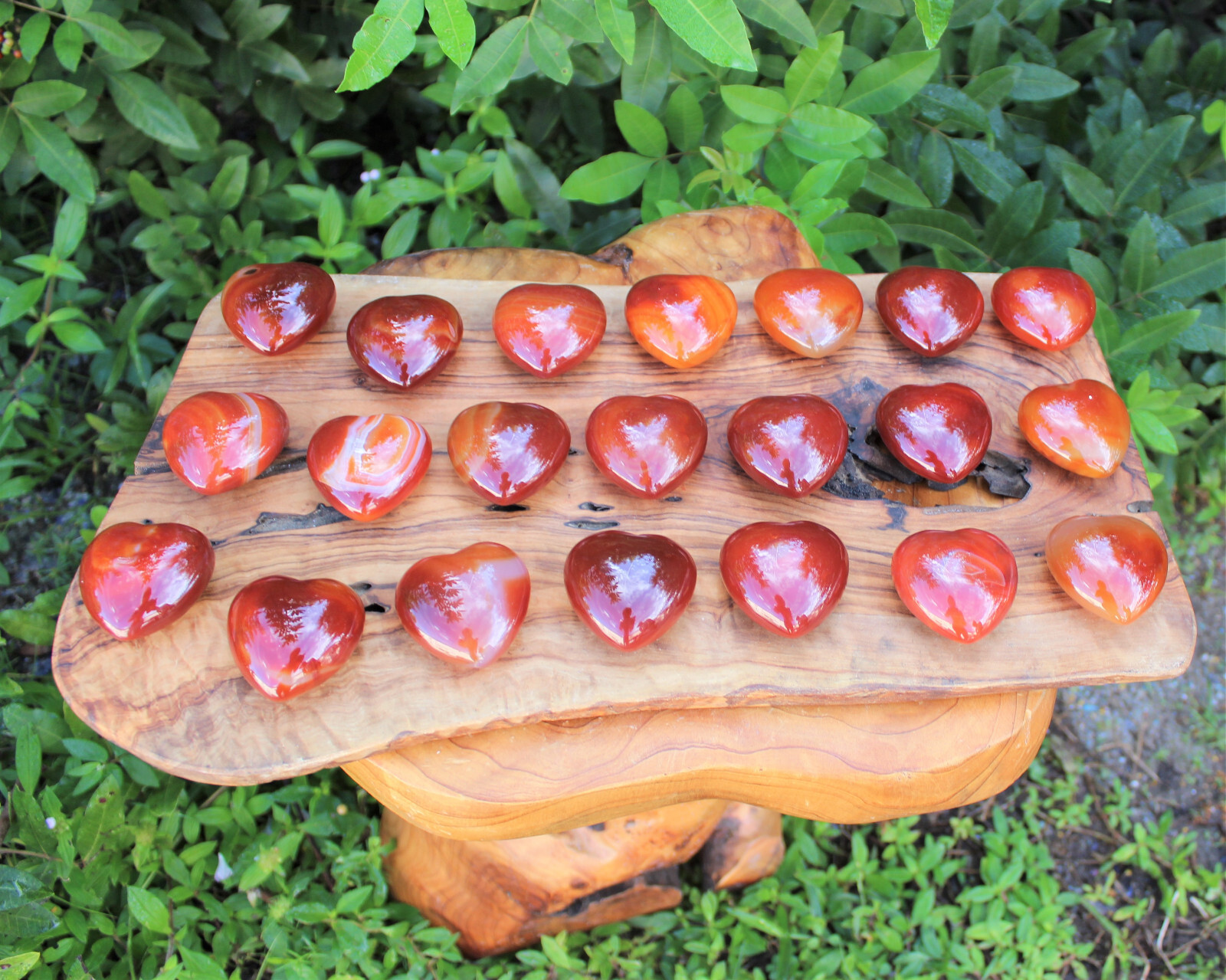 Carnelian Heart Stone: LARGE 1.5 – 1.75″ (Crystal Gemstone Heart, Palm Stone)