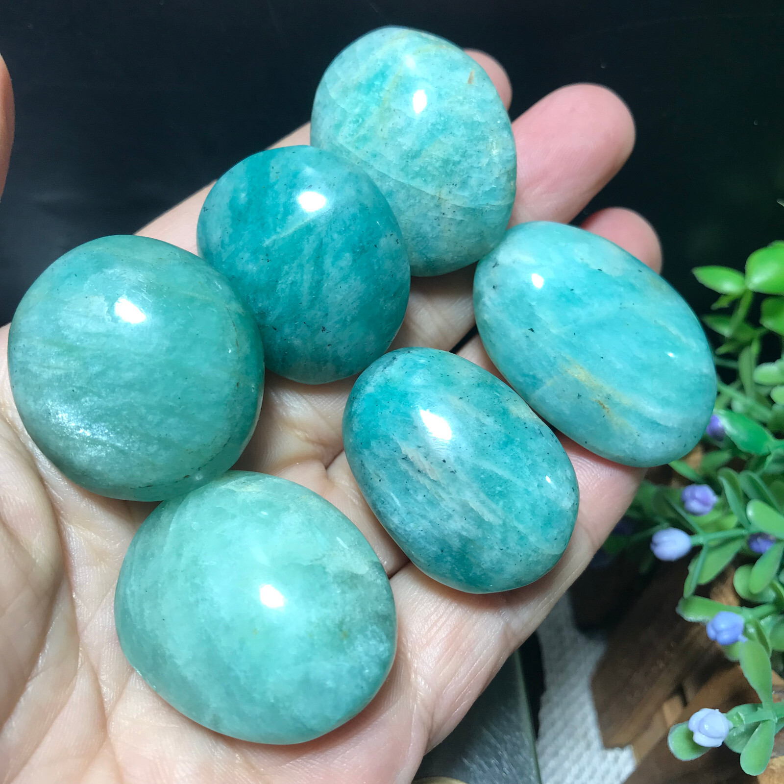 1000g 60pcs Natural Amazon Tianhe Stone Polished crystal Energy Healing