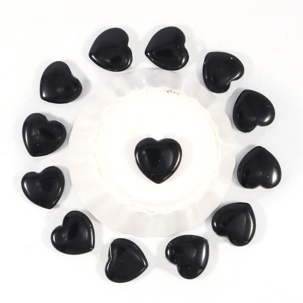 20mm Natural Crystal Quartz Carved Heart Shaped Healing Love Gemstone wholesale