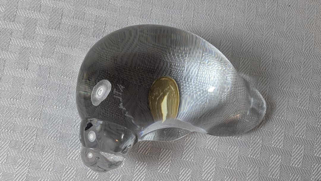 Atlantis Lead Crystal Walrus Glass 4″