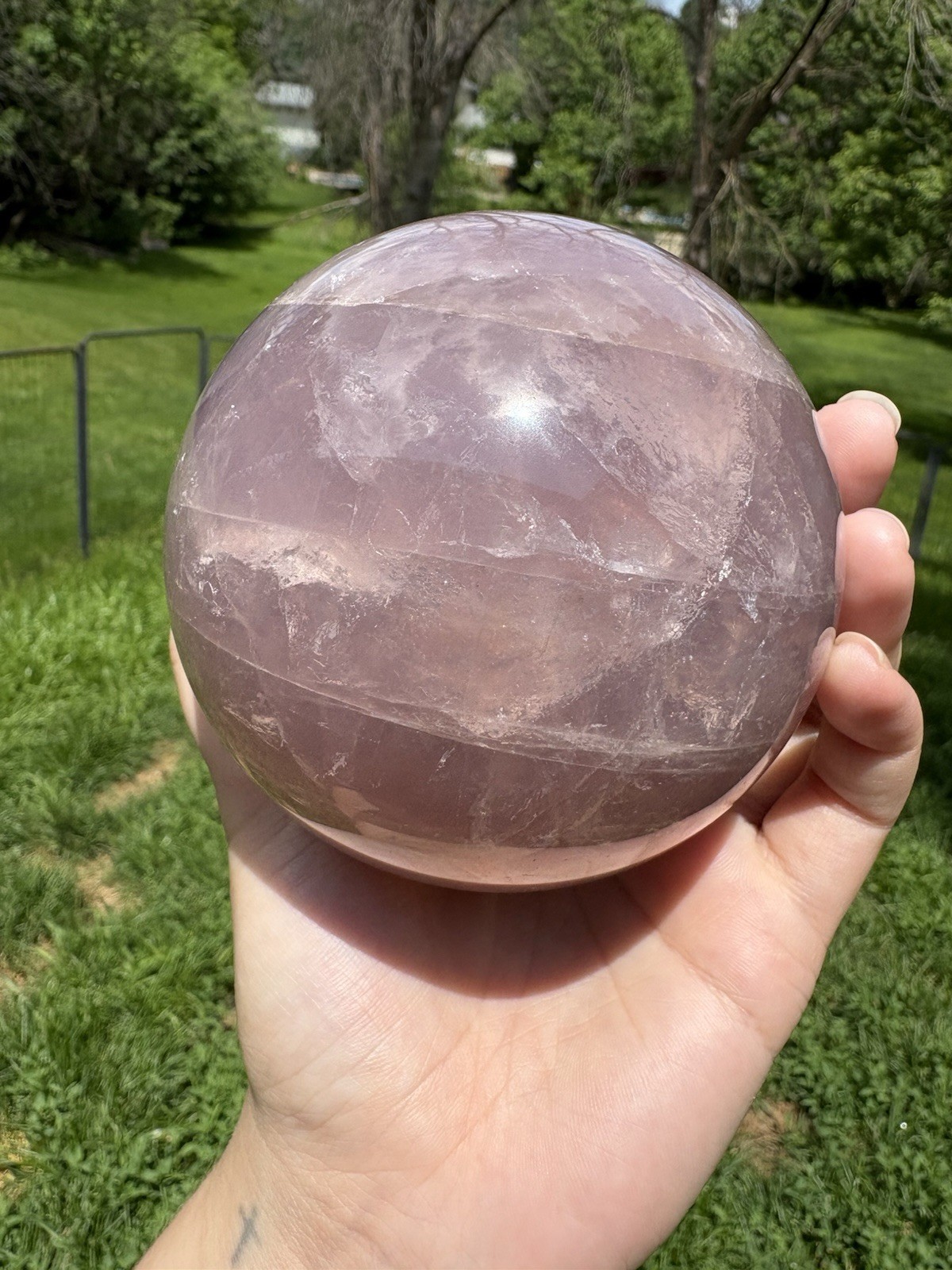 Large Lavender Rose Quartz Sphere