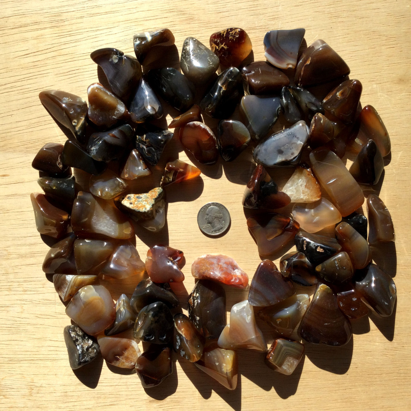 2.5 Lb Lot of Polished Geode Stones Mixed Agate Crystals Tumbled Natural Rocks