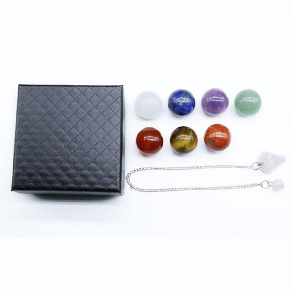 Sphere Seven Chakra Natural Energy Stone 20mm Ball Boxed Healing Crystal Stone