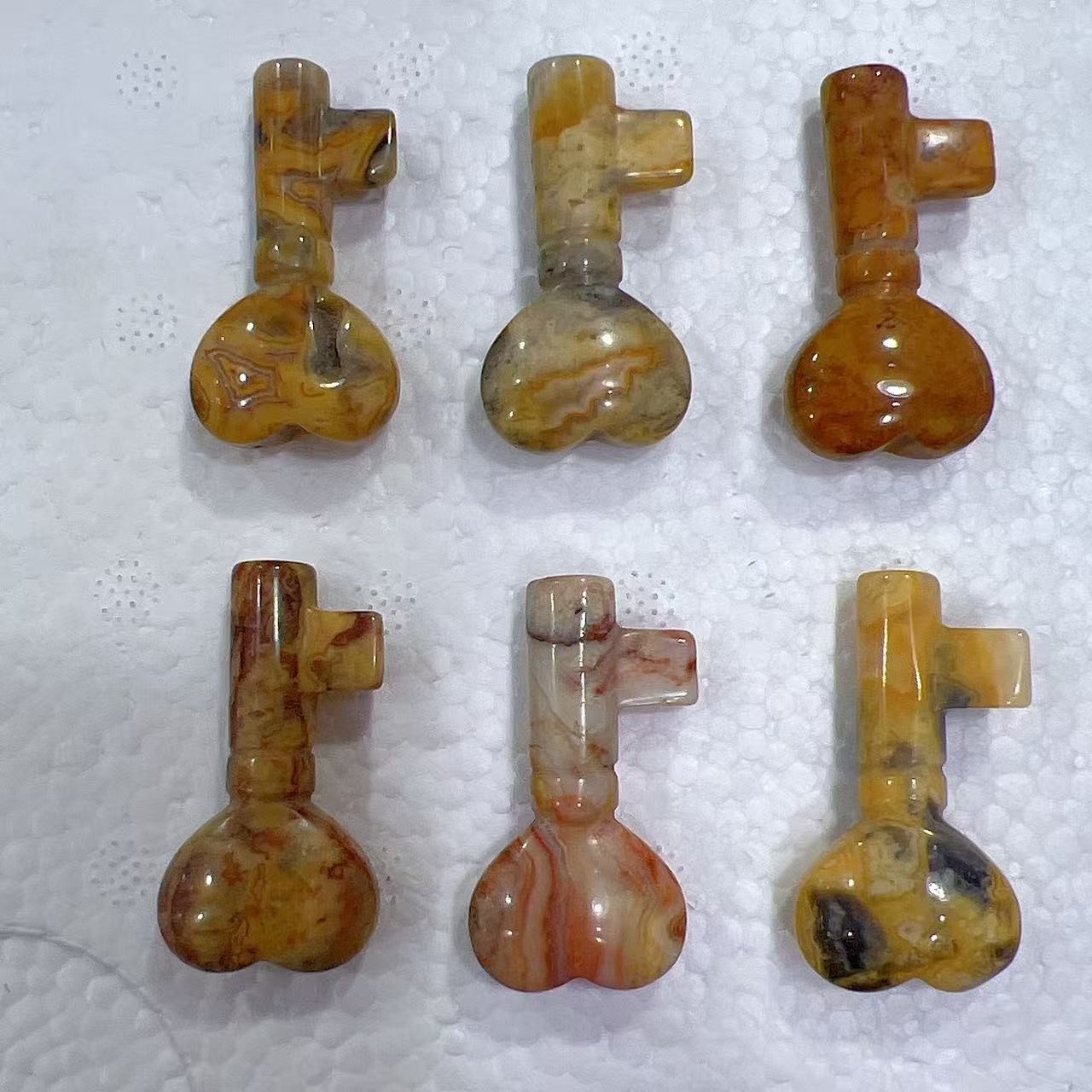 5PCS Natural Mixed material key Reiki Crystal Quartz Healing Decorate