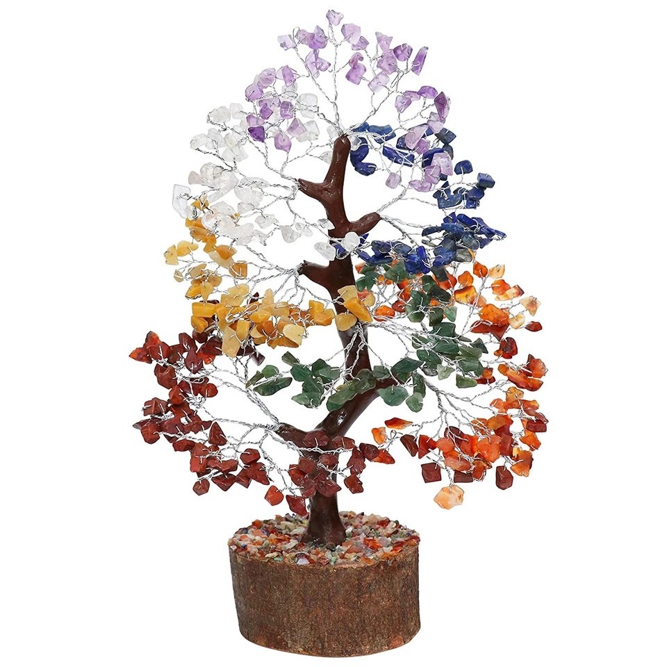 7 Chakra Crystal Gemstone Bonsai Feng Shui SMALL Prosperity Tree Good Luck