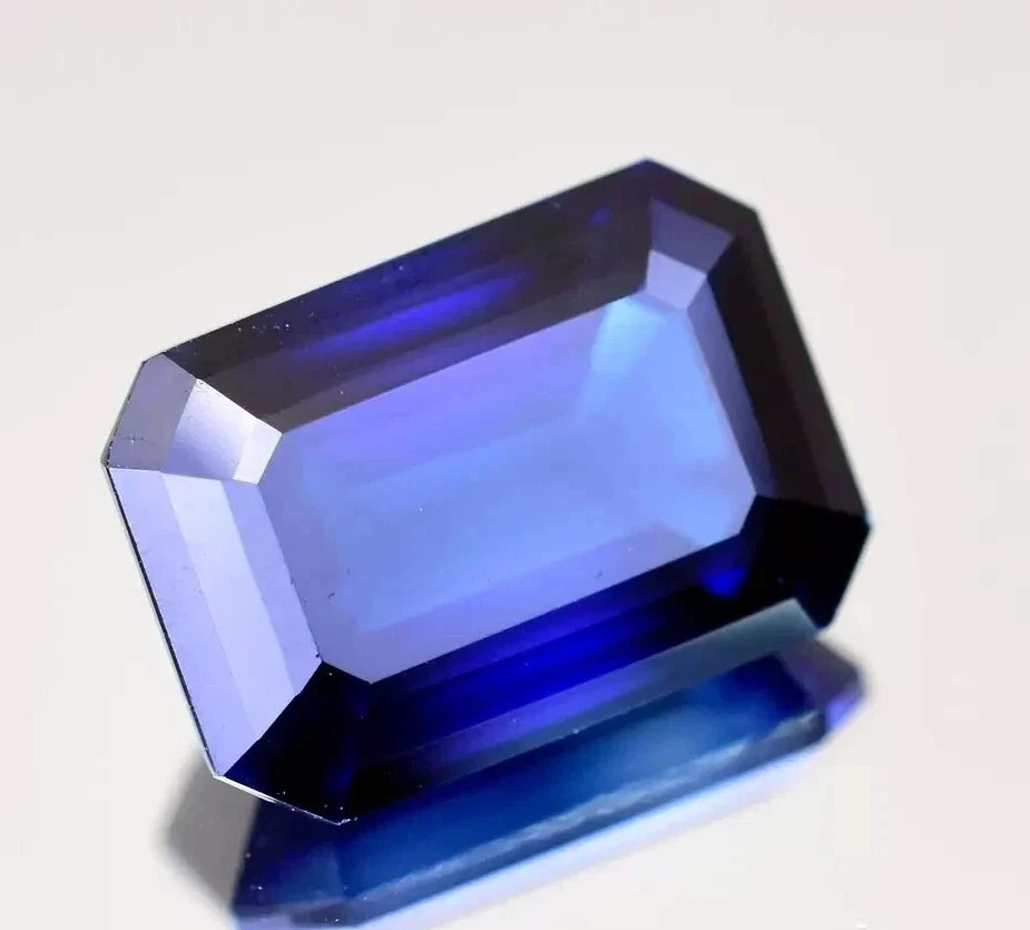 Natural Blue Sapphire Flawless 10 Ct+ Emerald Cut Certified Loose Gemstone