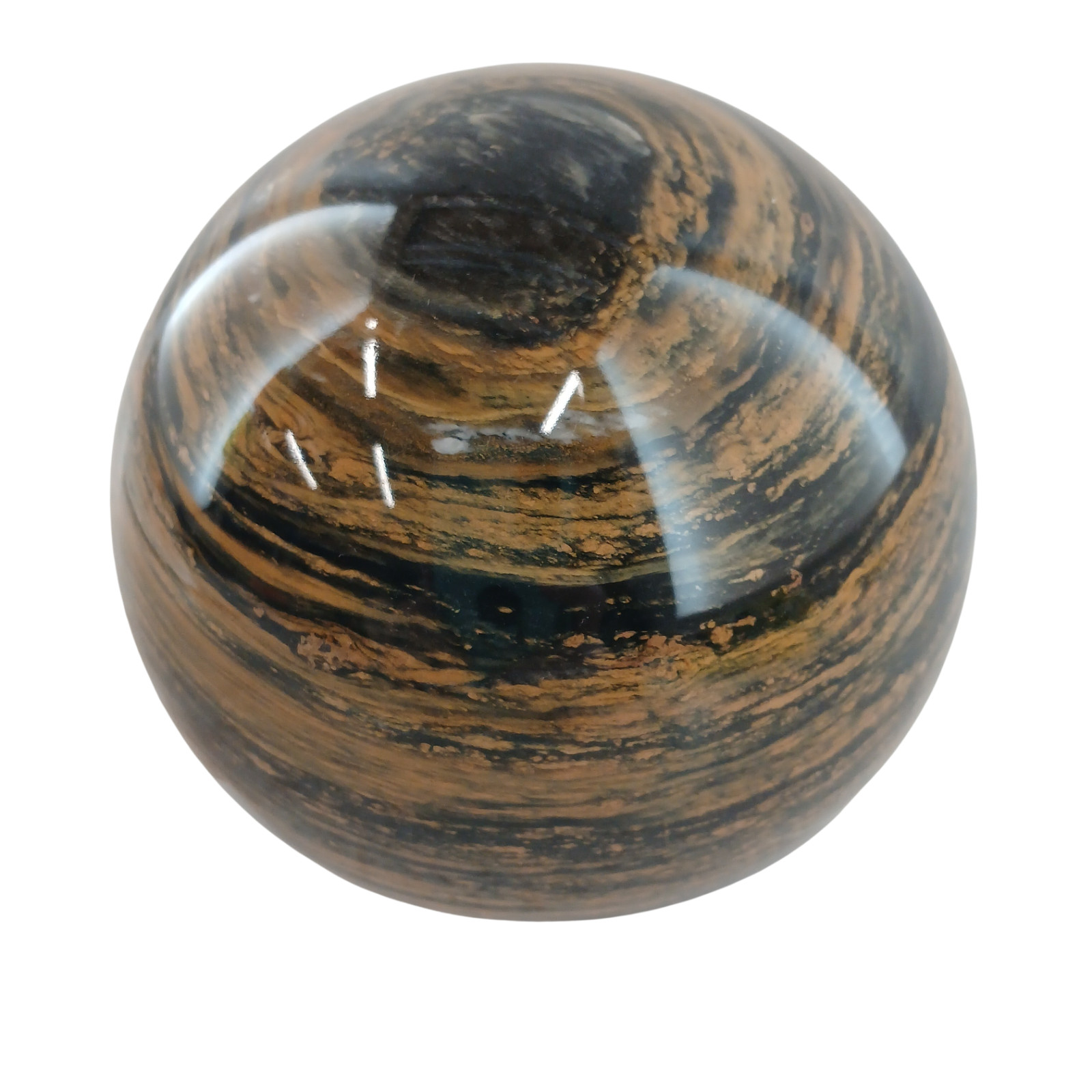Large Natural Polished Stone Sphere Brown Black Crystal Ball Display 5 lbs