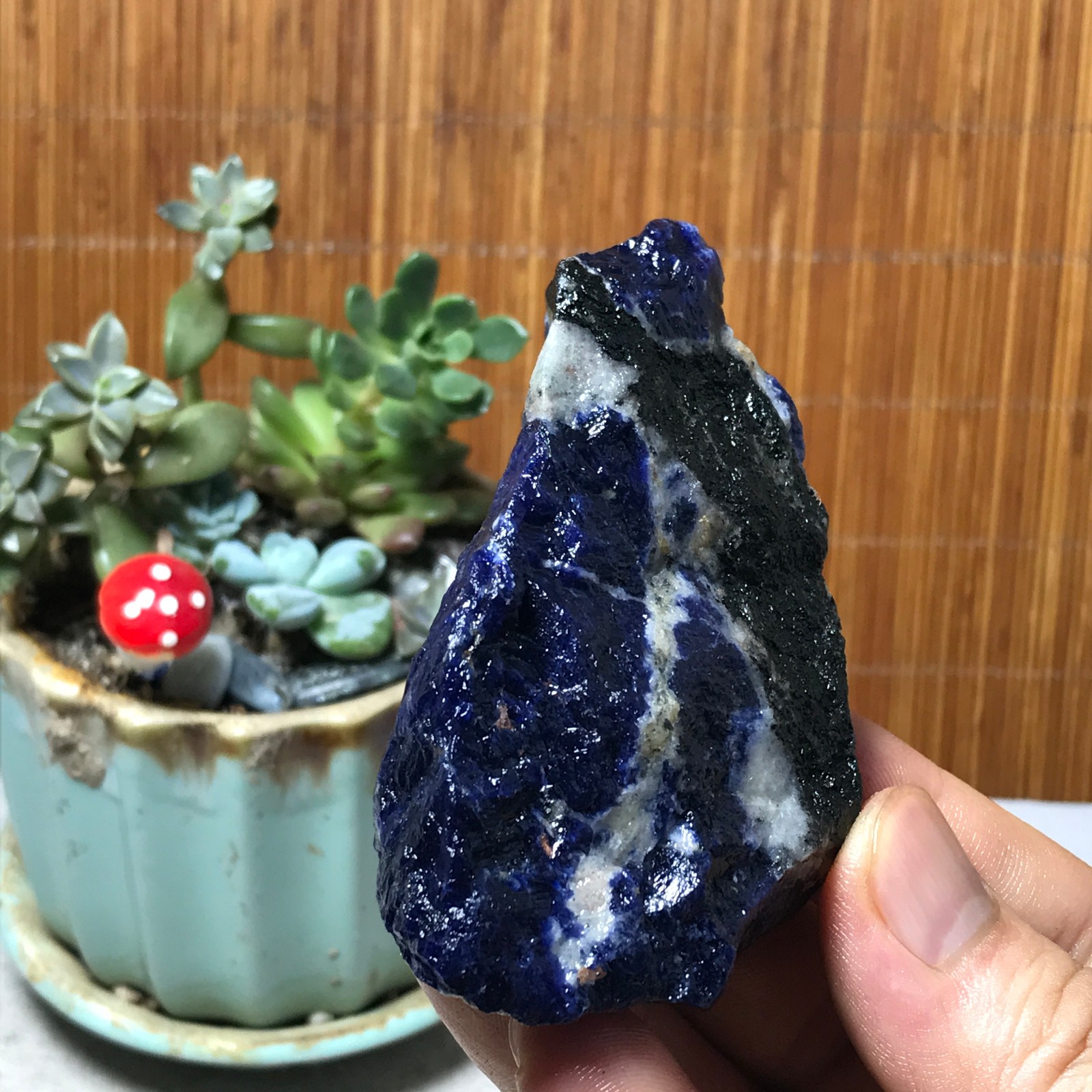 Natural Blue sodalite Crystal gemstone Rough Mineral Specimen healing 91g A6387