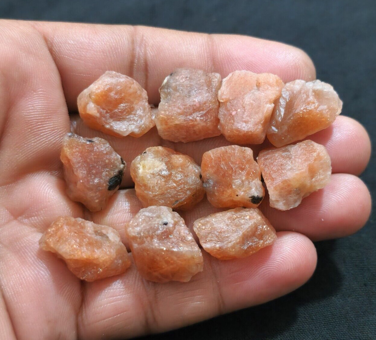 100% Natural Sunstone Raw 11 Pcs Lot Size 16-21 MM Sunstone Rough Loose Gemstone