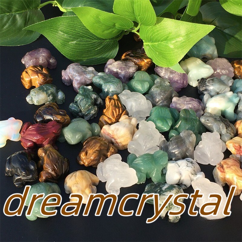 50pcs Natural Quartz Crystal Frog Skull Carved Mini Crystal Skull Reiki Healing