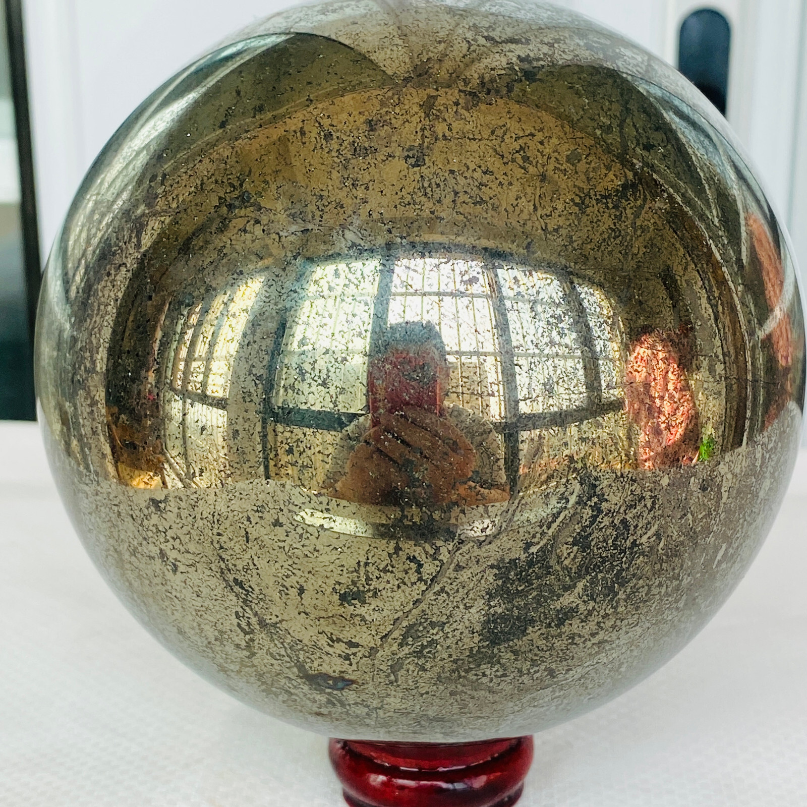Natural Chalcopyrite Quartz Crystal Ball Energy Reiki Healing 3220G