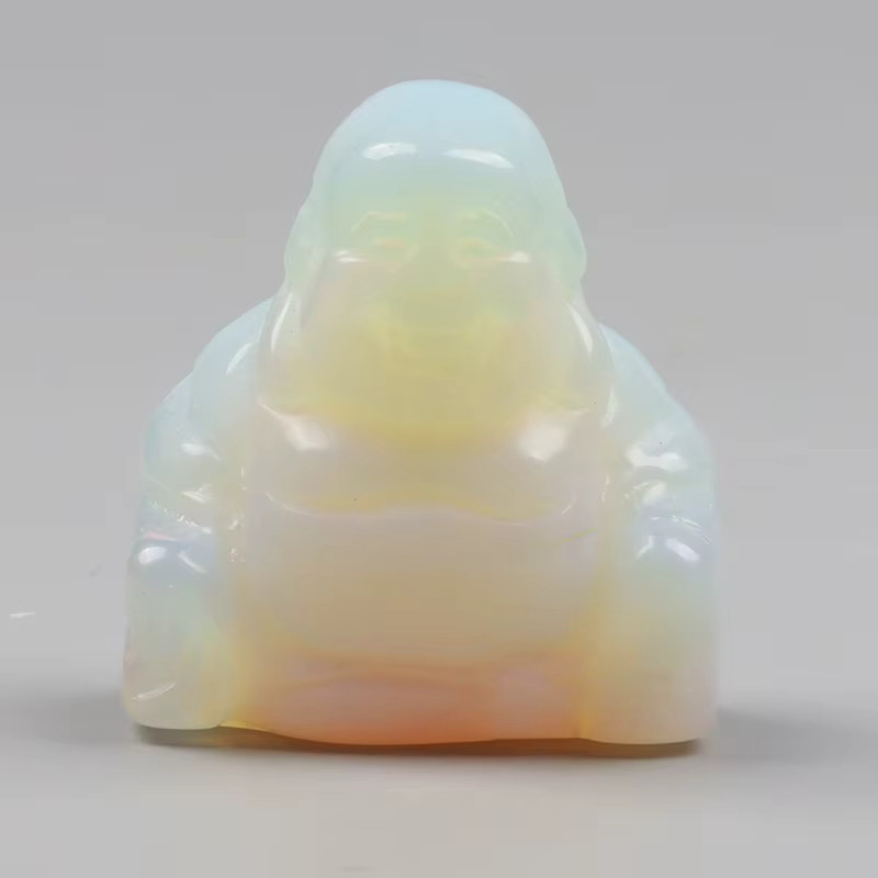 Jade Buddha Figurine 1.5” Hand Carved Natural Green Gemstone Reiki Crystal Hea