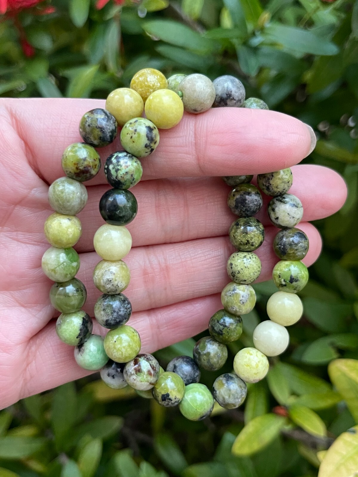 Grade A++ Chrysoprase Crystal Bead Bracelet 8mm, Genuine Chrysoprase Gemstone