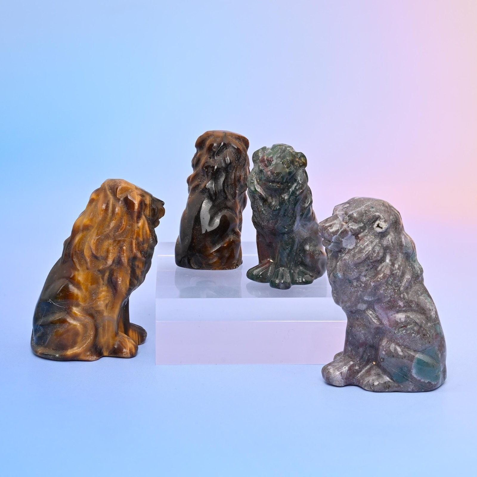 1.5″ 2″ Cute Small Lion Crystal Carving Figurine