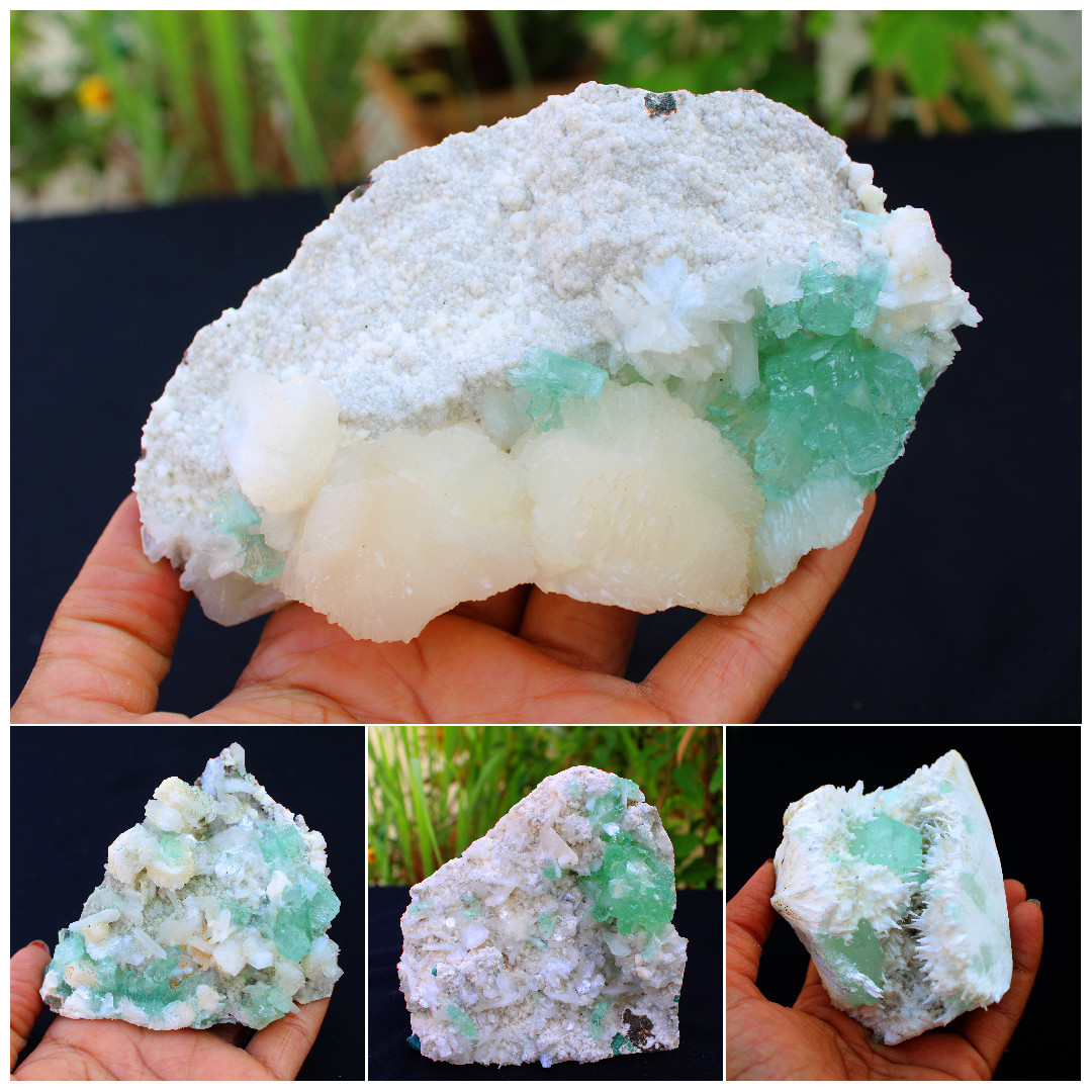 Mixed Lot Of Green Apophyllite Crystals ( 4 Nos ) Mineral Specimens