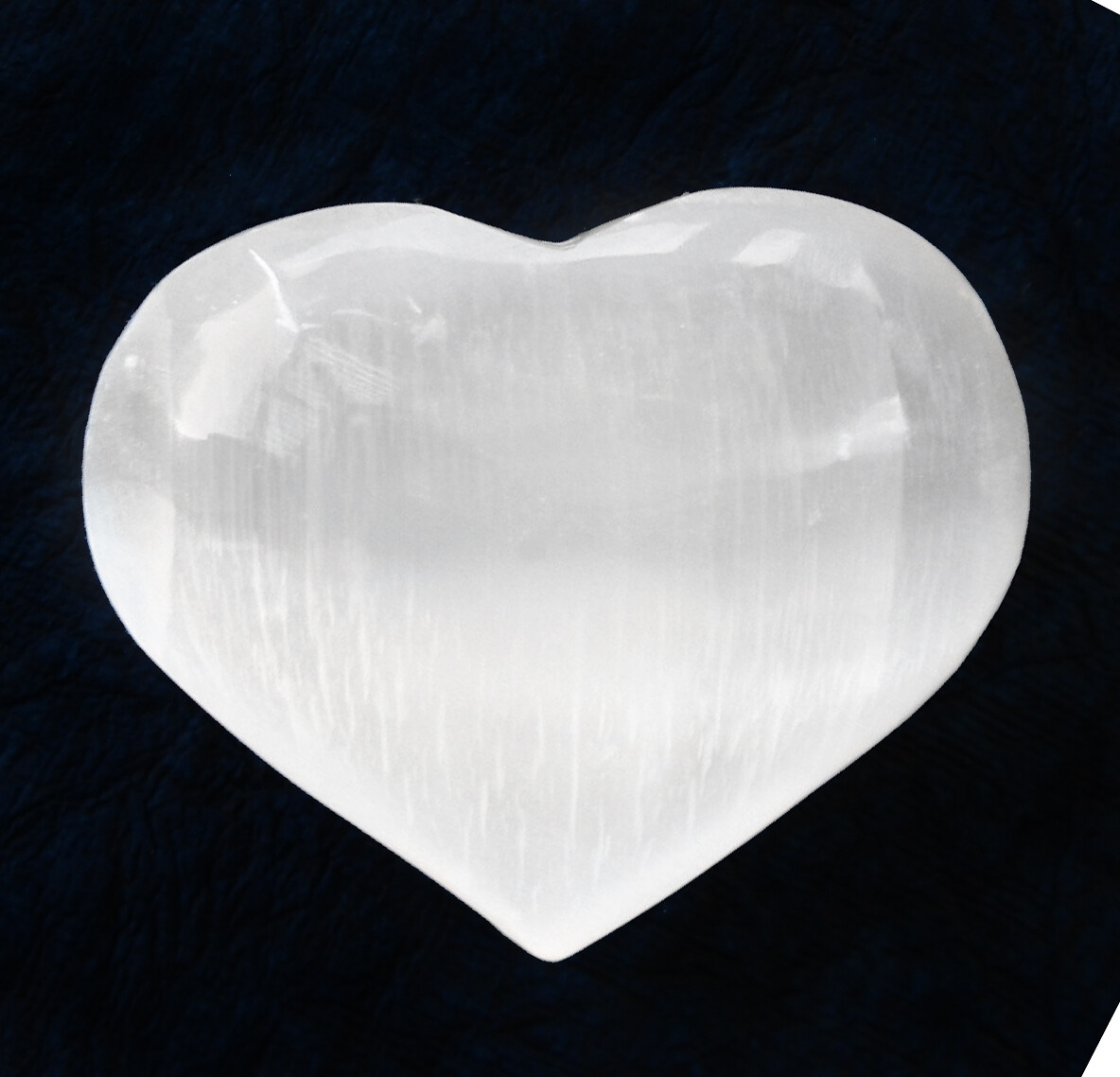 White Selenite Heart 2 1/2 ” Polished Healing Crystal Crown Chakra Reiki Stone