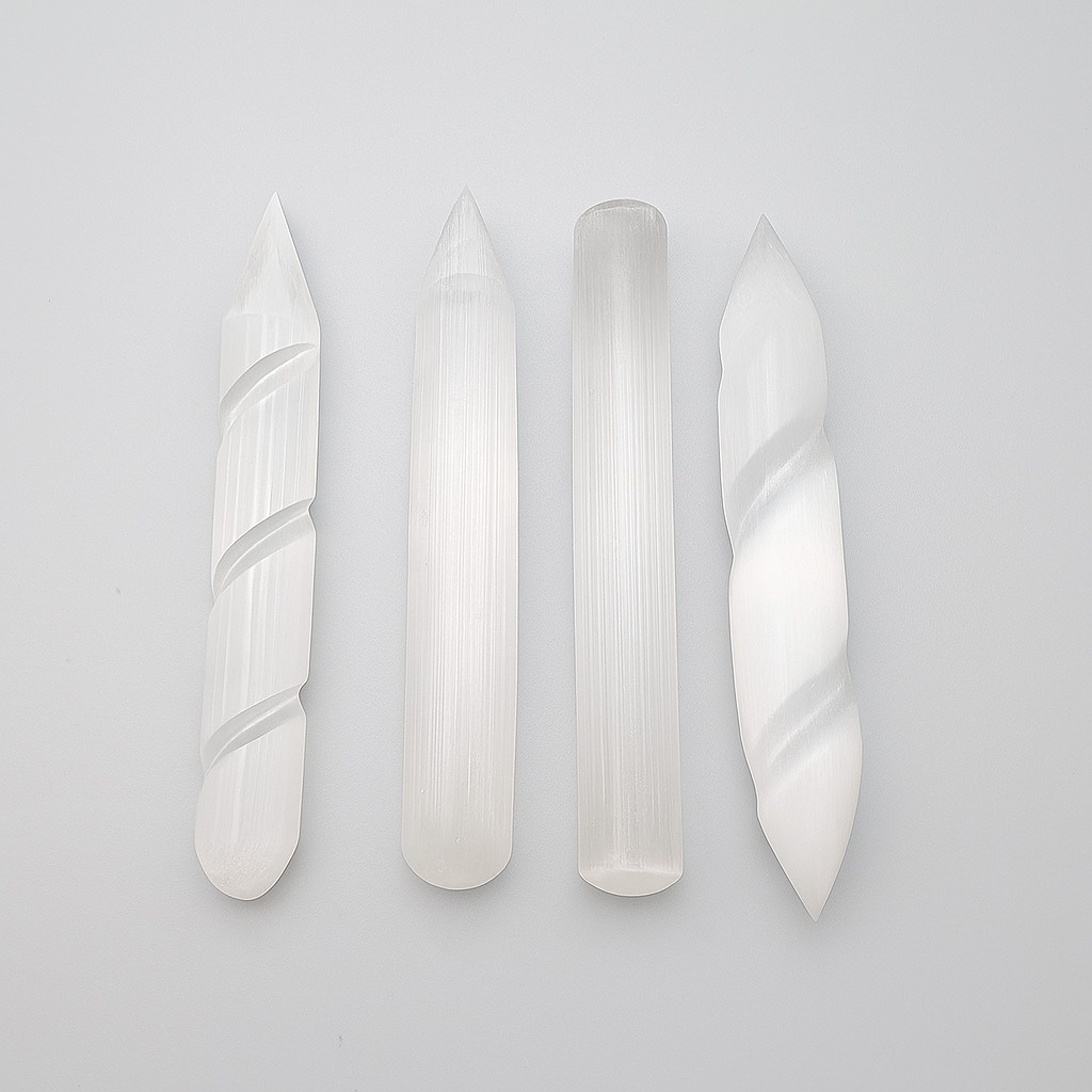 Selenite Crystal Various Shapes Natural Healing Stone Reiki Satin Spa Decor