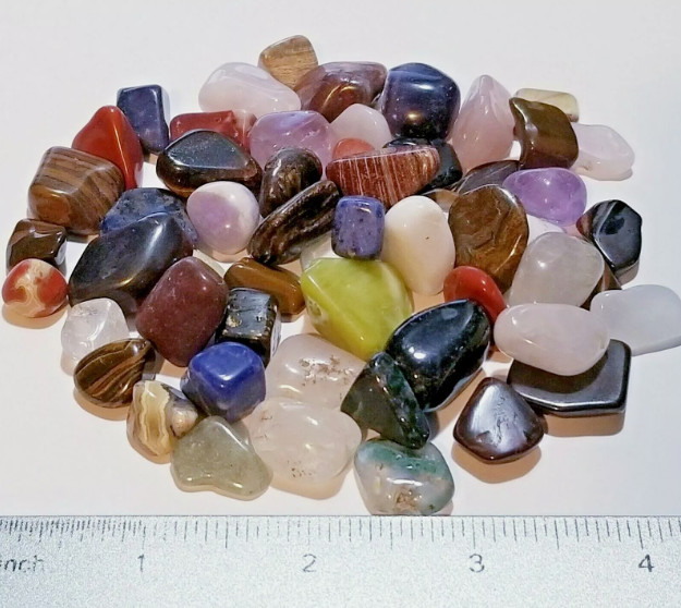 100-130 colorful Mixed Natural Assorted bulk tumbled Gem stone mix 1lb Lot