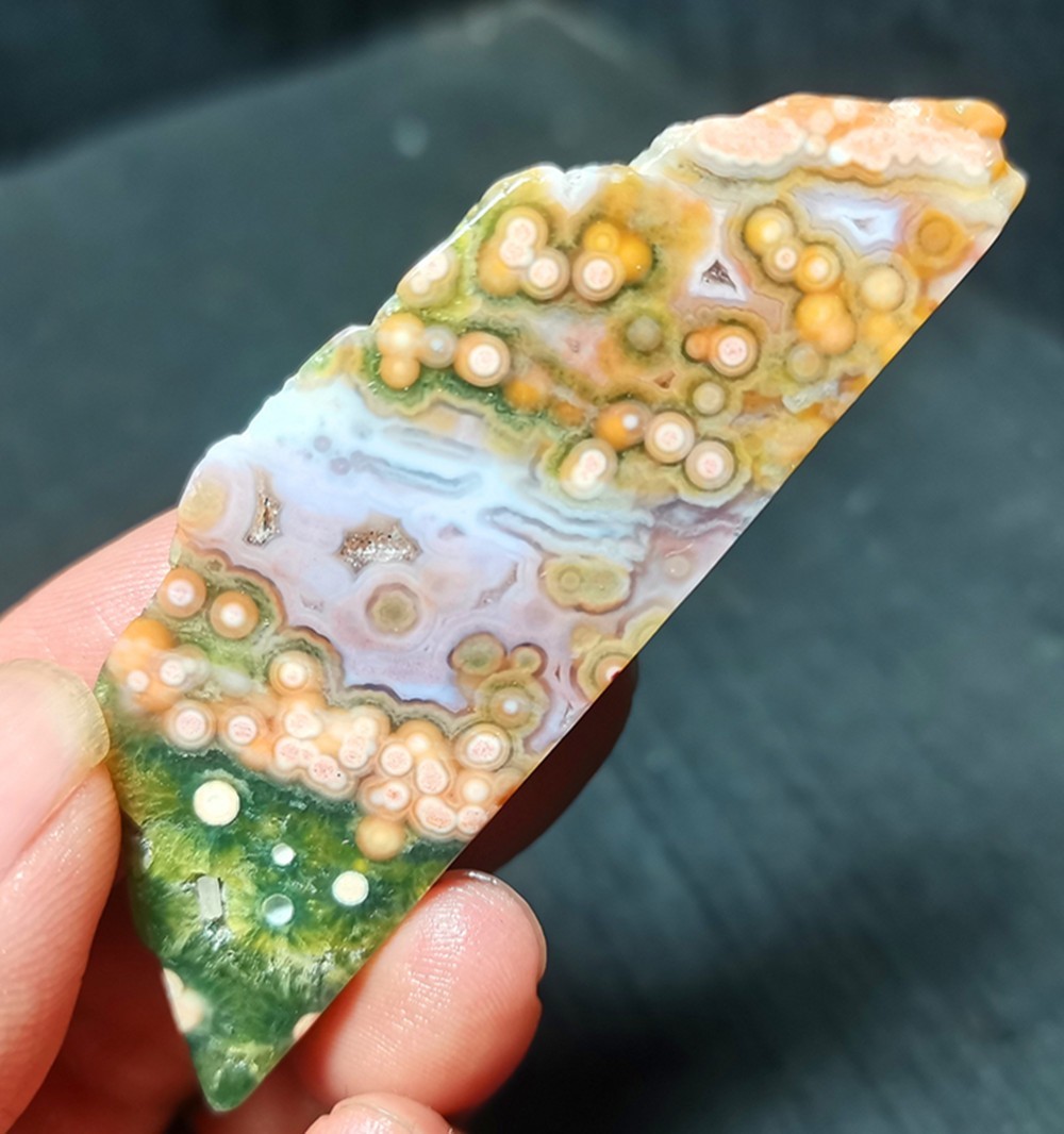 Rare 22G Natural Orbicular Ocean Jasper 8th Vein Rough Healing A134
