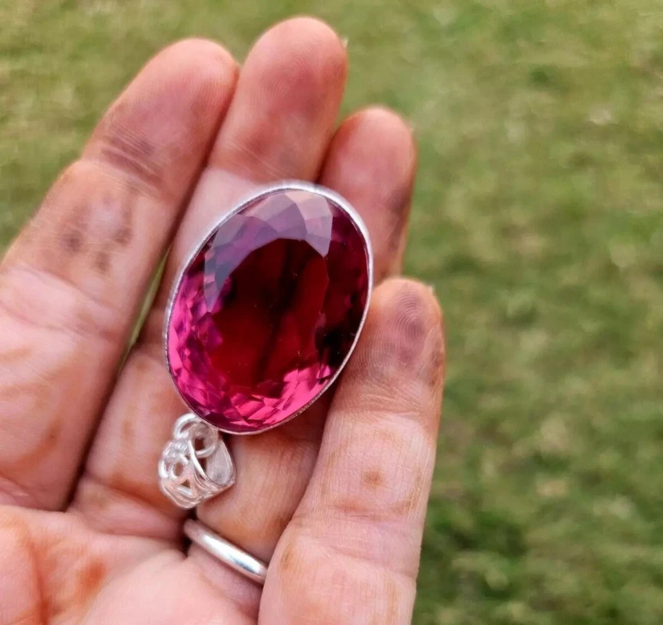 50.16 CT+ Certified Oval Natural Zultanite 7 Color Pendant 925 Silver Jewelry