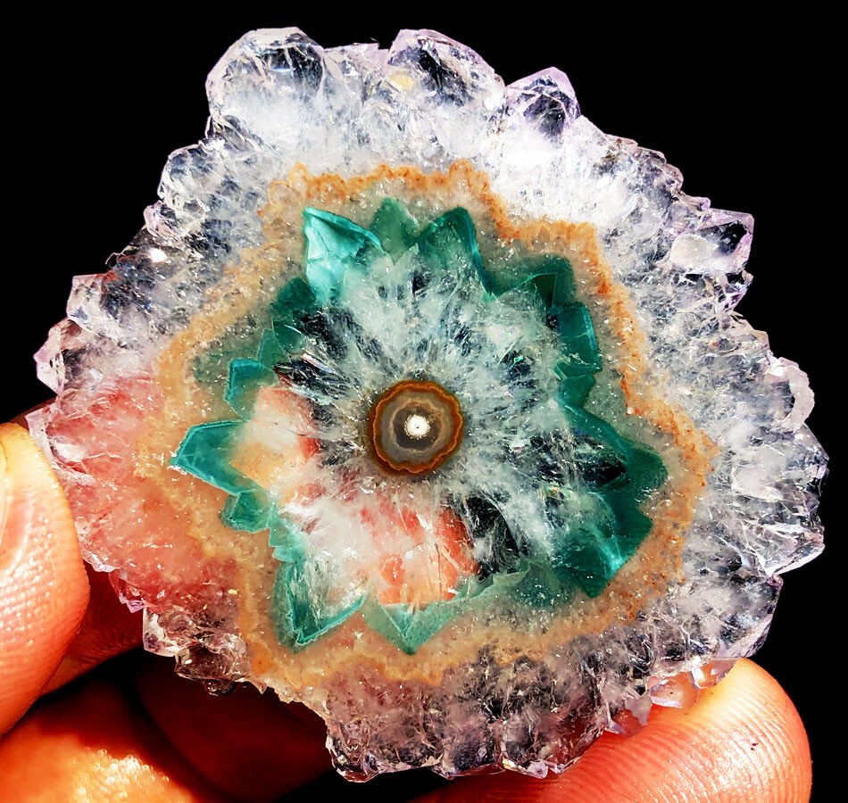 100CT WOW! Boutique Natural Trapiche Star Green Amethyst Flower Specimen ip1377