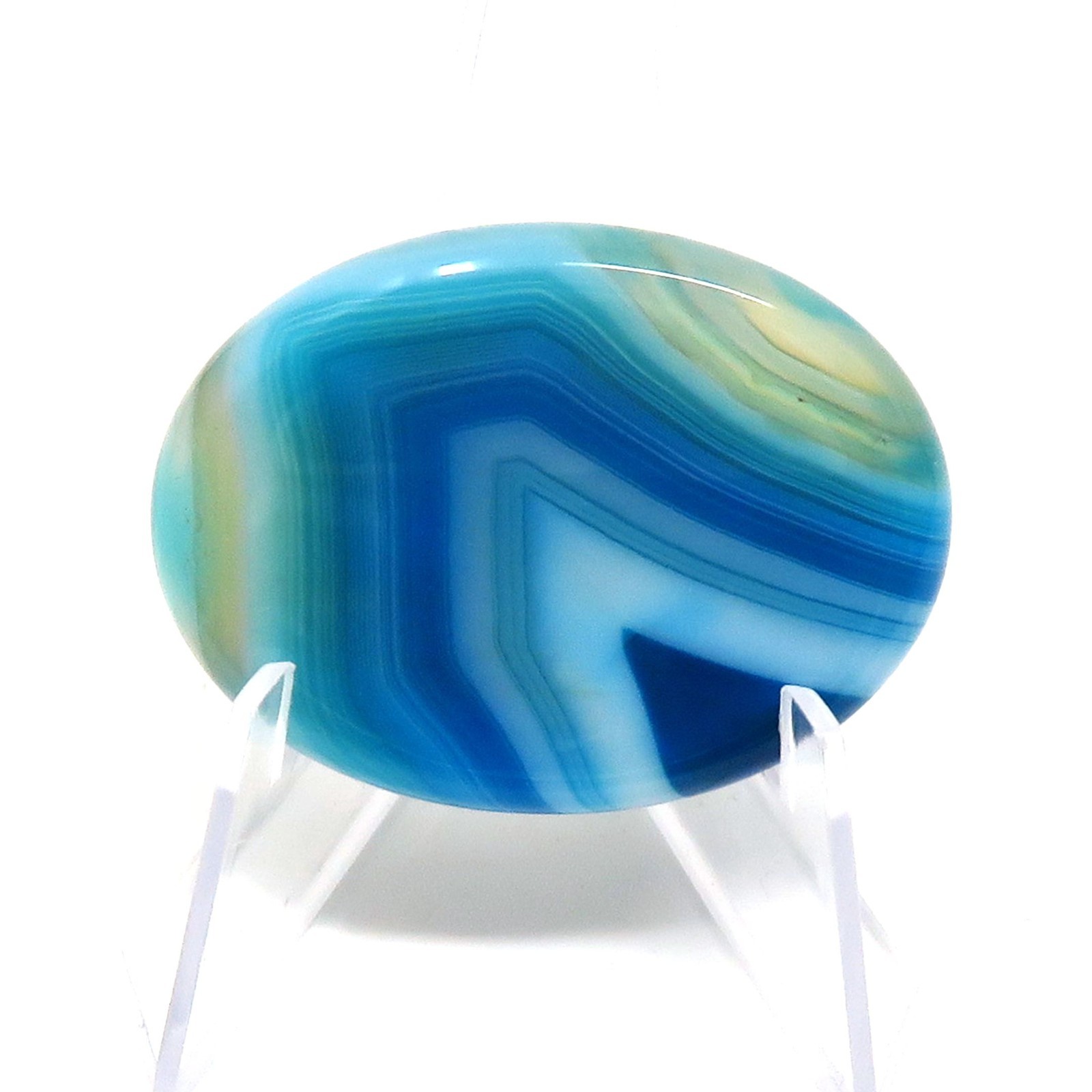 Blue Agate Worry Stone #1380 – 40mmX30mm or 1.5″x 1″ – 6mm Thick – Pocket Stone