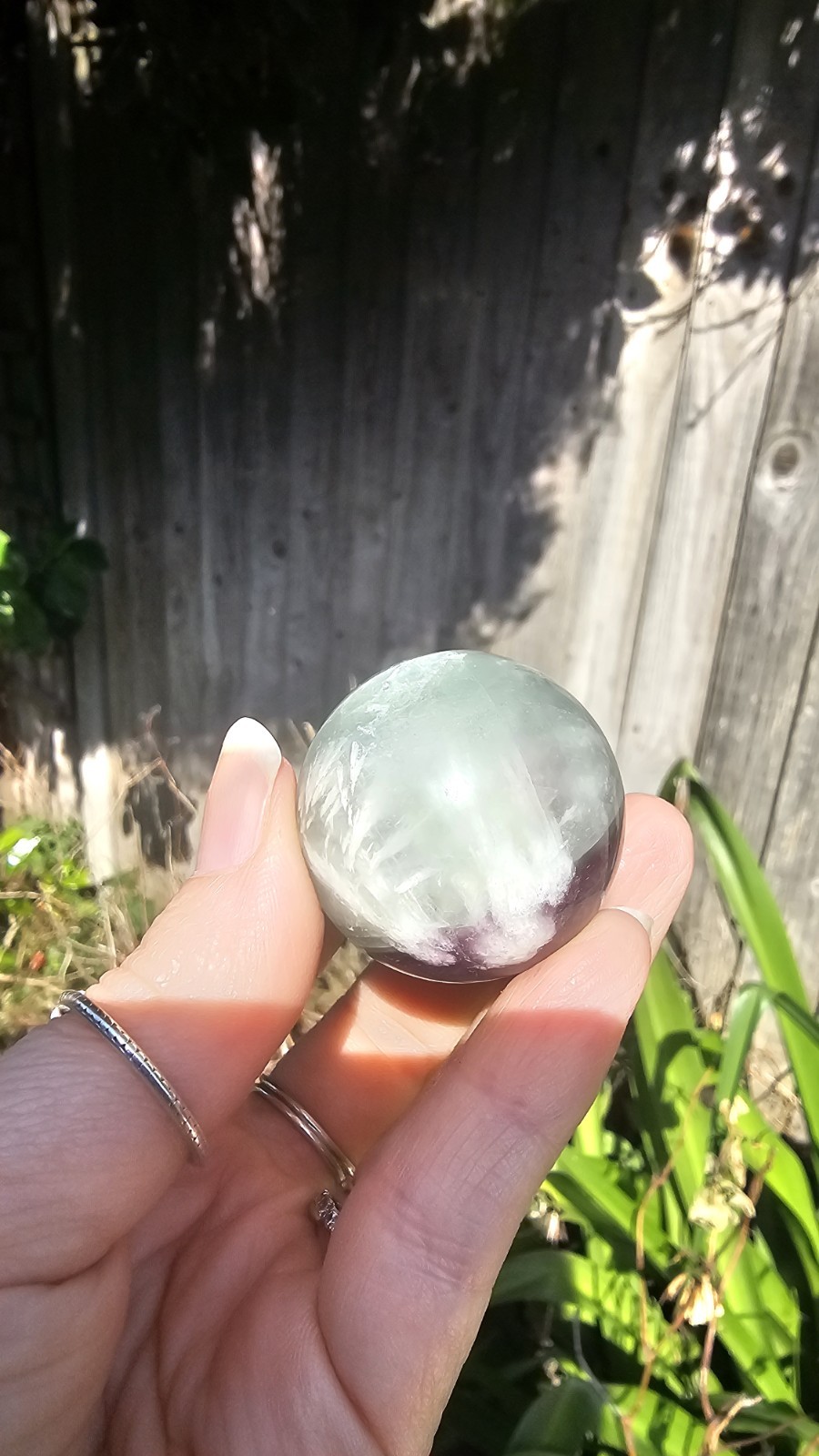 ✨️SALE✨️ Mini Rainbow Fluorite Purple Blue crystal Sphere &Stand 72g 3.5cm