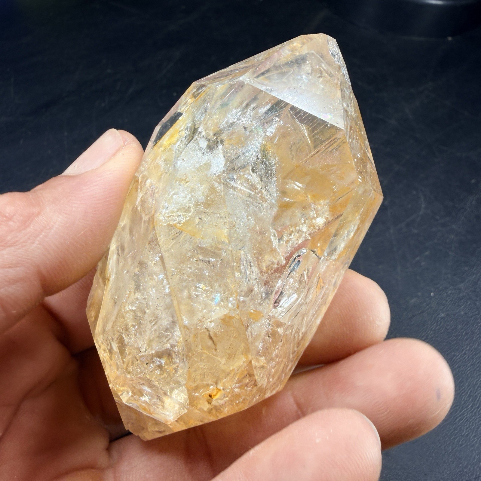 Golden Herkimer Diamond Quartz Crystal Point / New York *VIDEO*