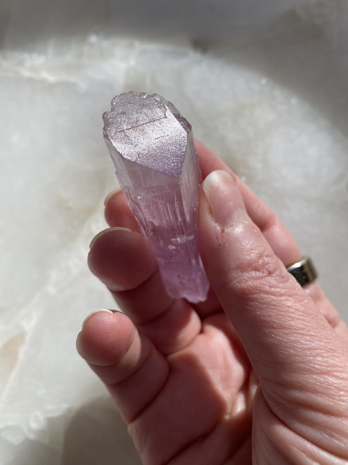Natural Pink Color Kunzite Crystal, Raw Kunzite Stone, 40 Grams
