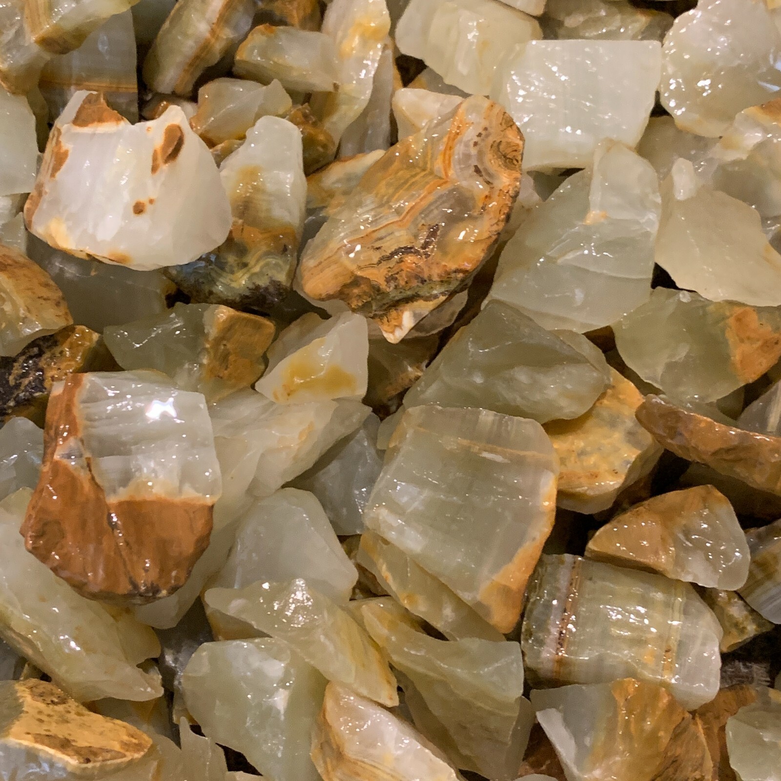 500 Carat Lots of Green Onyx Rough – Plus a Very Nice FREE Faceted Gemstone