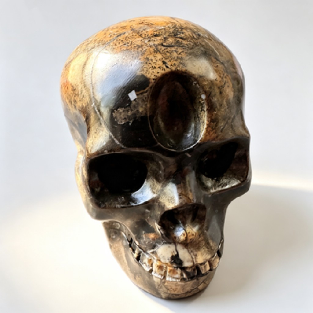7in Handcarved Natural Rose Quartz Alien Skull for Energy Healing, Home Decor