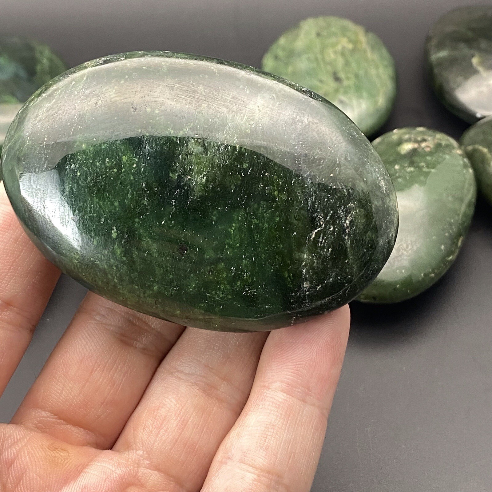 Nephrite Jade Palm Stone Healing Crystal