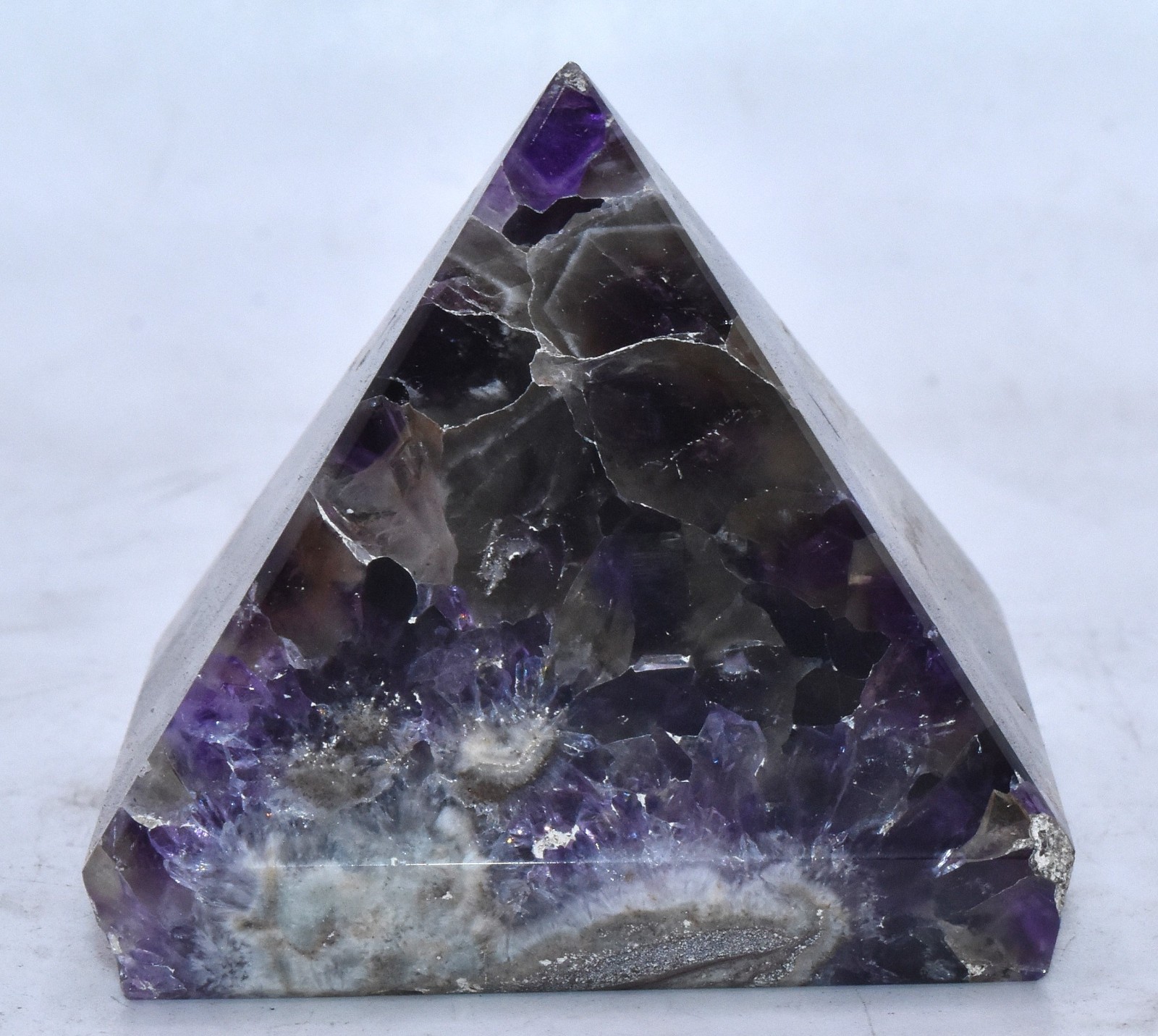 52mm Deep Purple Amethyst Quartz Pyramid Polished Natural Crystal Mineral India