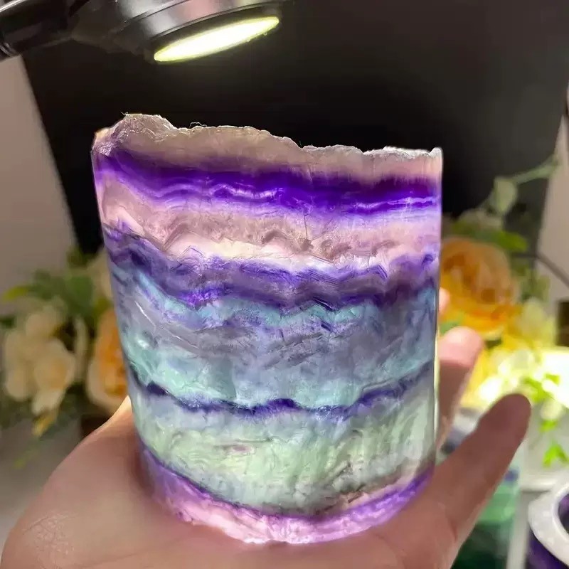 A++ Natural fluorite quartz crystal night light Crystal lamp reiki healing 1PC