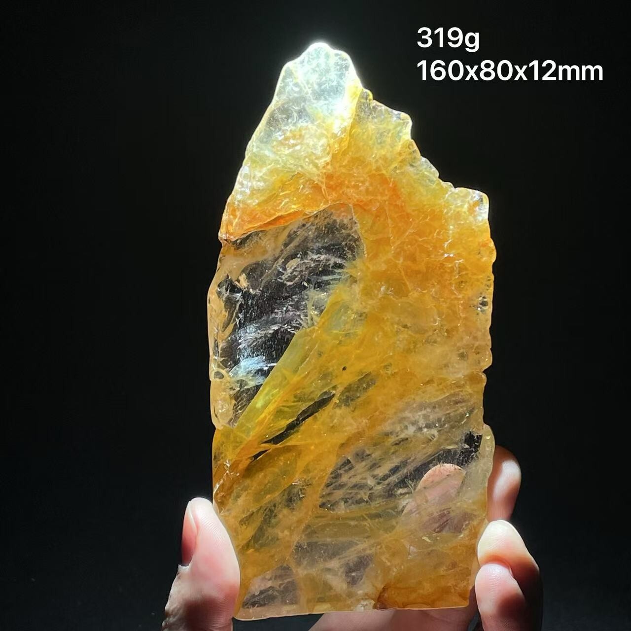 Natural gold healing, clean yellow very beautiful board shaped ornament healing