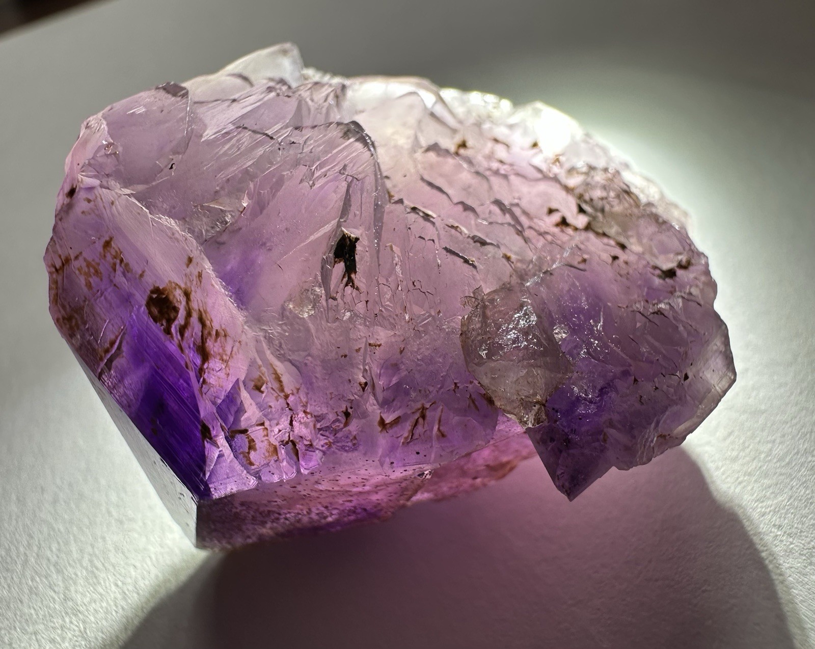 Etched Auralite 23 Canada Thunder Bay Purple Natural Point Crystal Specimen