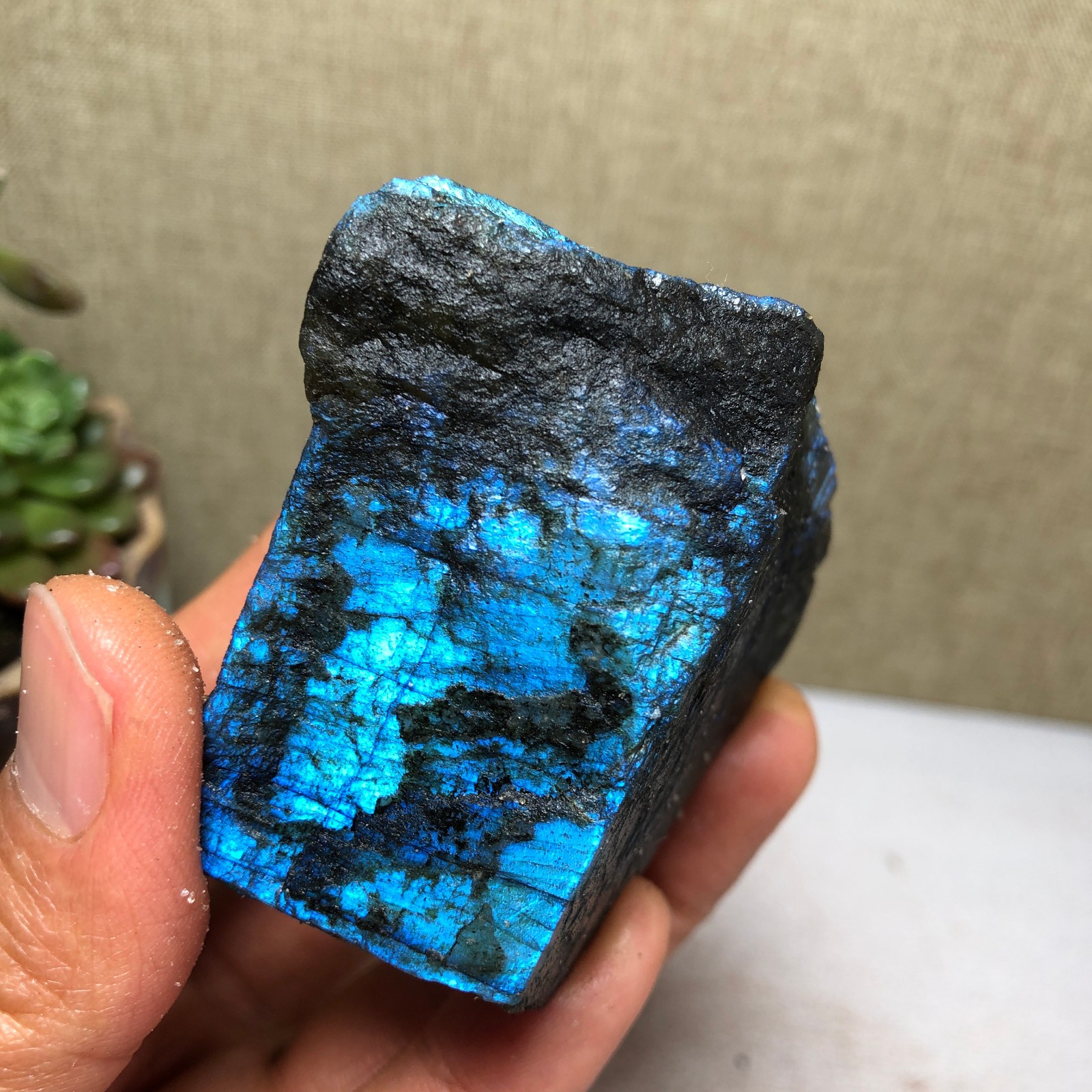 52mm Natural Labradorite Crystal gemstone rough original Specimen 133g A4211