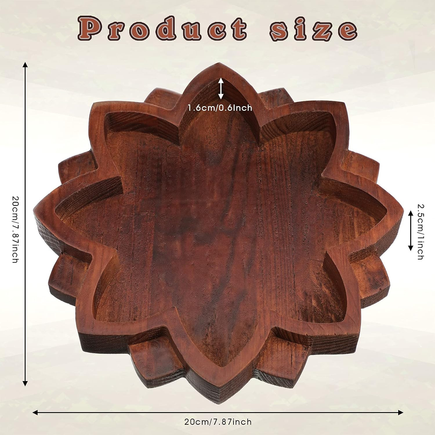 Lotus Crystal Tray for Healing Stones Wooden Crystal Holder Lotus Flower Mandala